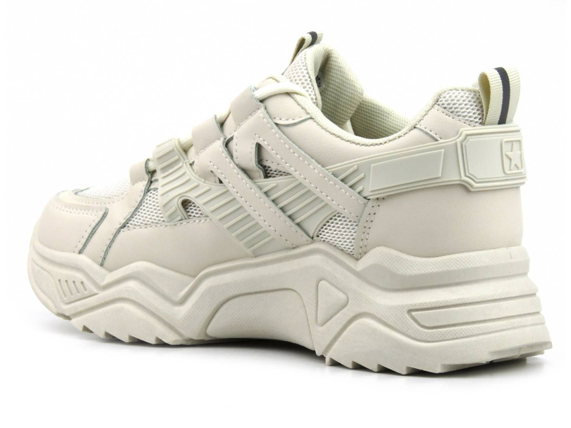 Sneakersy, buty sportowe damskie NEWS 22SP35-4620, beżowe