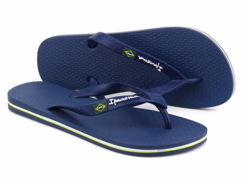 Basenowe japonki męskie IPANEMA 80415, niebieskie z flagą Brazylii