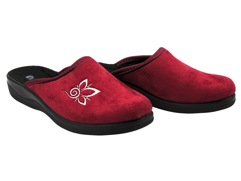 Wygodne kapcie damskie INBLU CU-5H, bordowe