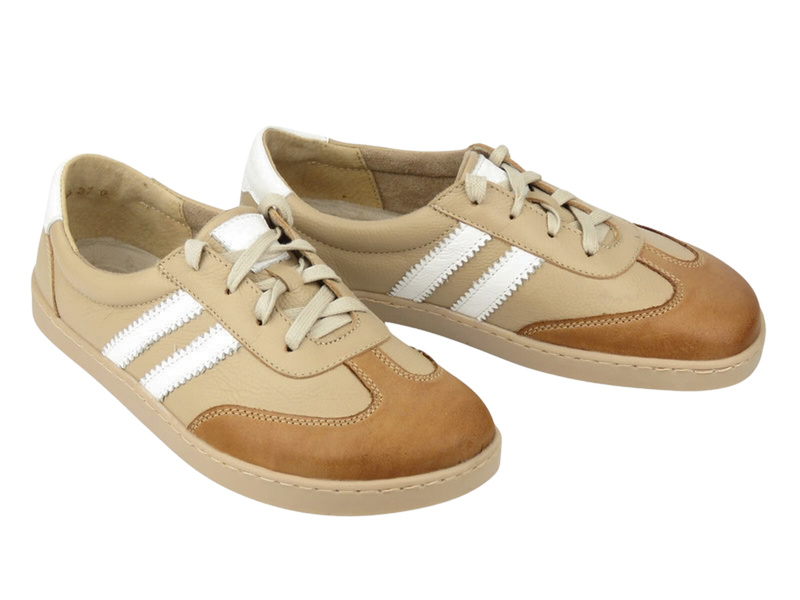 Damskie buty barefoot z naturalnej skóry Helios Komfort 469, jasny brąz