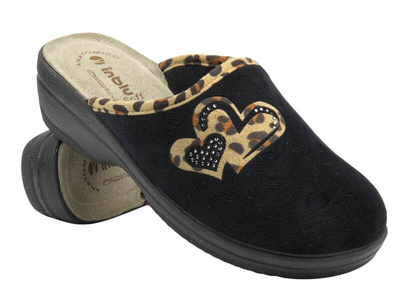 Miękkie kapcie damskie domowe Inblu LV-08, czarne