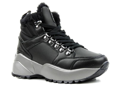 Śniegowce damskie na grubej podeszwie - LEE COOPER LCJ-21-31-0618L, czarne