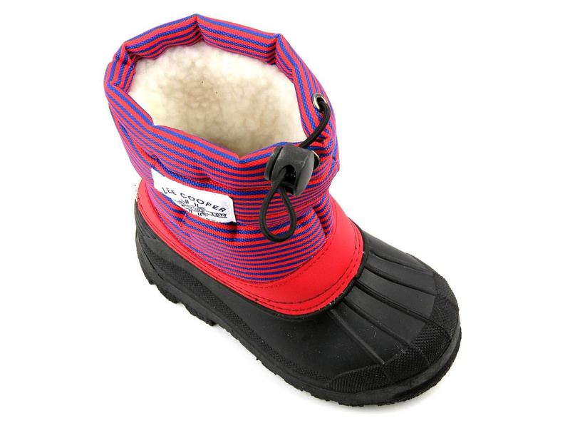 Śniegowce dziecięce z kożuszkiem - LEE COOPER LCJ-21-44-0528K, czerwone