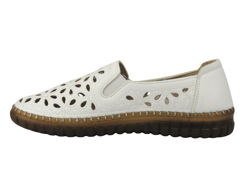 Półbuty, espadryle damskie - Unisoft 26PB02-9926, białe