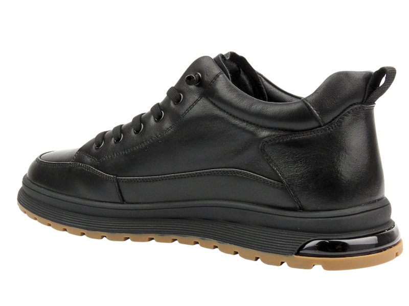 Sneakersy Męskie Venezia W008LEBLMSP084 Czarne Sznurowane