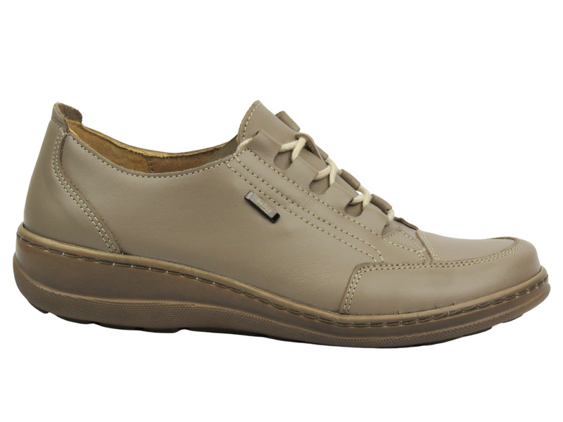 Wygodne półbuty damskie ze skóry naturalnej Helios Komfort 408, beżowe