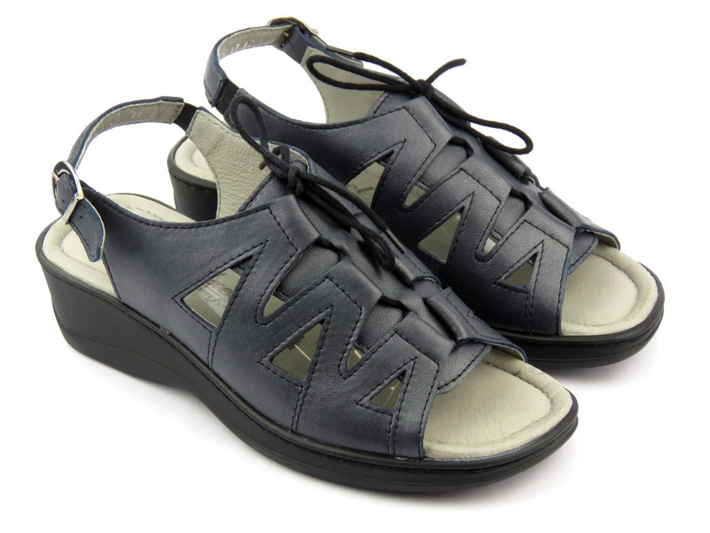 Wygodne sandały damskie w tęgości H - Axel 2479, granatowe