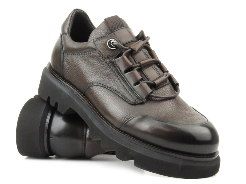 Trzewiki, półbuty  męskie sznurowane - JOHN DOUBARE B393-G1-SW5, brązowe