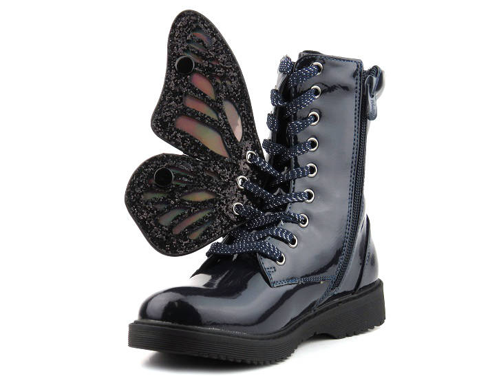 Kozaki dziecięce, młodzieżowe a la motyl - WEESTEP R652256261, granatowe