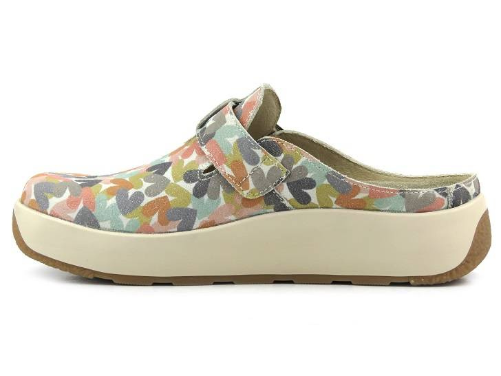 Komfortowe klapki damskie, chodaki - BERKEMANN 03902-710, w serduszka