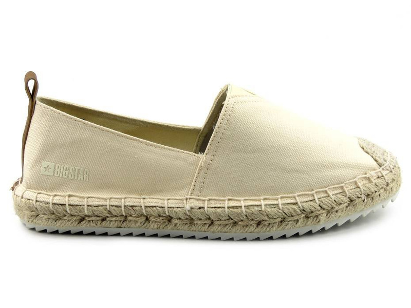 Espadryle damskie z plecioną podeszwą - BIG STAR HH274501, beżowe