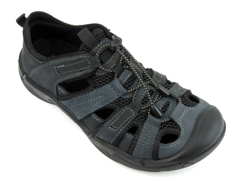 Przewiewne półbuty męskie codzienne - AMERICAN CLUB CY11/21, ciemnoszare