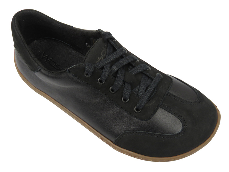 Barefoot skórzane minimalistyczne półbuty damskie czarne Wasak 0744 tegość H