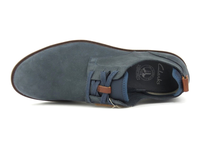 Skórzane półbuty męskie w stylu casual - Clarks Trigen Lace, granatowe