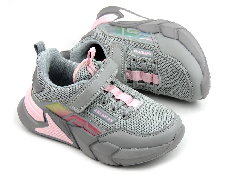 Sneakersy, buty sportowe dla dziewczynki - AMERICAN CLUB AA 27/22, szare