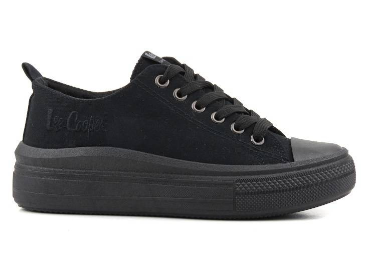 Trampki damskie na platformie - LEE COOPER LCW-23-44-1624L, czarne
