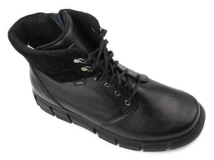 Skórzane trzewiki damskie - AXEL 4482, czarne
