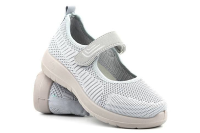 Półbuty, buty damskie na rzep - NEWS 22TX02-4695, szare