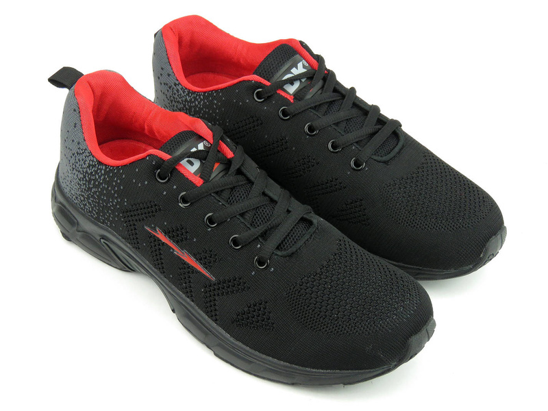 Buty męskie sportowe z siateczkowej tkaniny - DK  SA605122, czarne