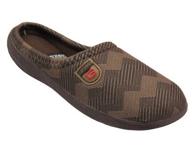 Miękkie kapcie męskie domowe brązowe Gezer G98A252