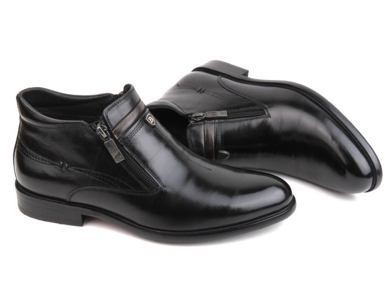 Eleganckie botki męskie na suwak - JOHN DOUBARE YGFR-Z106-306-1, czarne