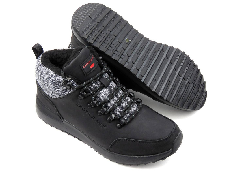 Trzewiki, buty męskie zimowe CROSS JEANS EE1R4113C, czarne