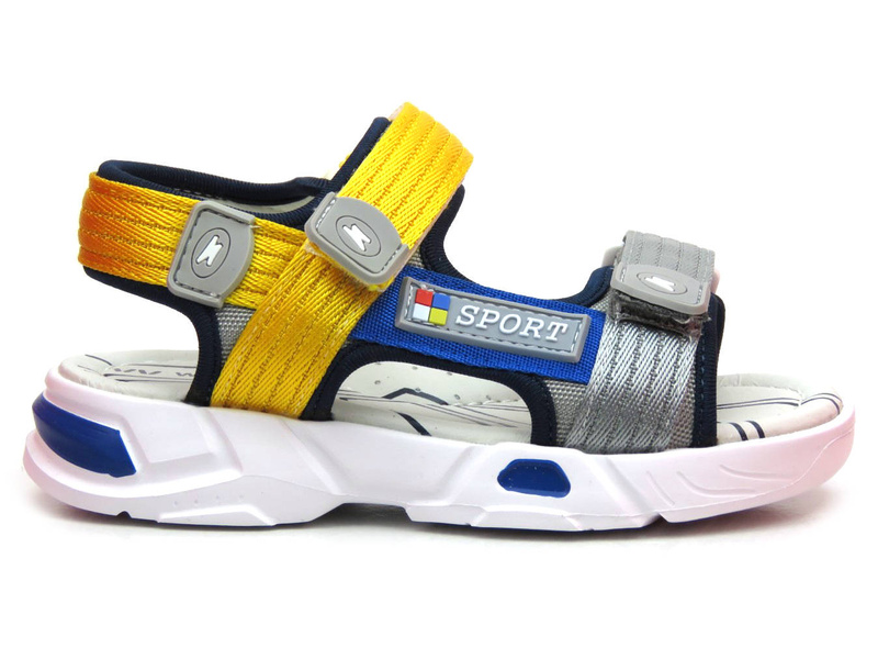 Sportowe sandały dziecięce ze skórzaną wyściółką - Weestep R167650873, żółte