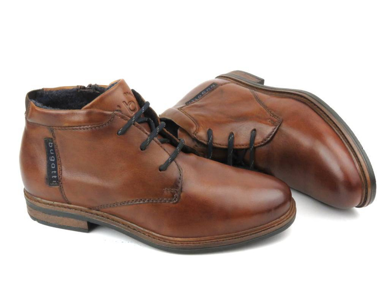 Eleganckie trzewiki męskie Bugatti 311-A8Z33-4100, brązowe