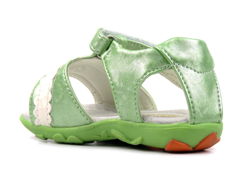 Sandały dziecięce ze skórzaną wkładką - FLAMI 616-86612C, zielone