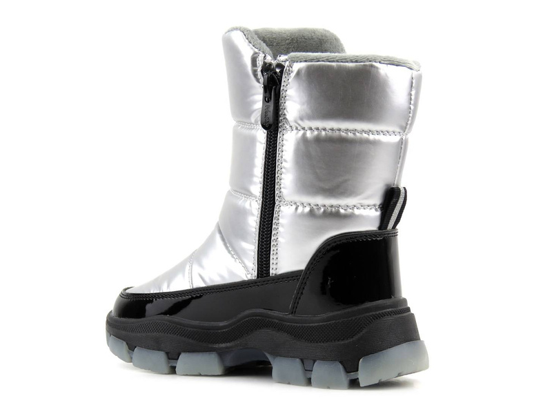 Solidne śniegowce dziecięce z ciepłą, wełnianą wyściółką - WEESTEP R982357867S (R982358855), srebrne