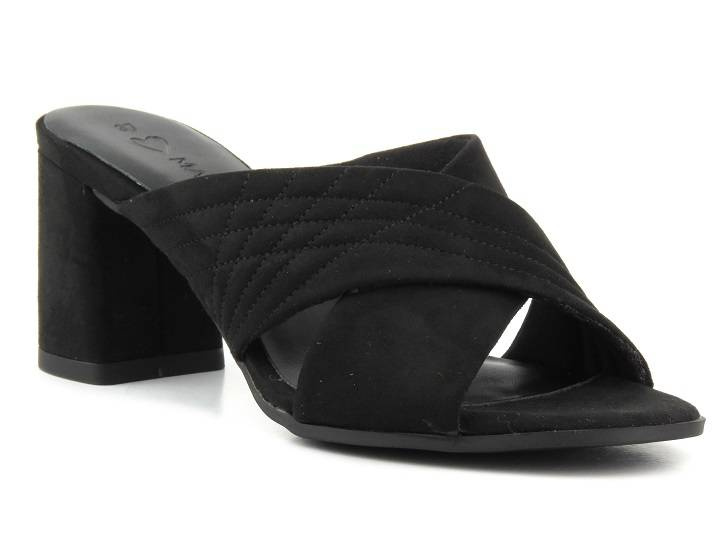 Klapki damskie na słupku - Marco Tozzi 27220, czarne