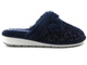 Miękkie, futerkowe kapcie damskie z serduszkiem - INBLU LB-90, granatowe
