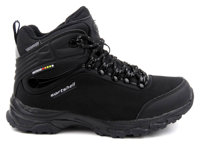 Wysokie trekkingi damskie ocieplone - AMERICAN CLUB WT56/21(22), czarne