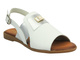 Skórzane sandałki damskie - Cambell 25-00658, białe