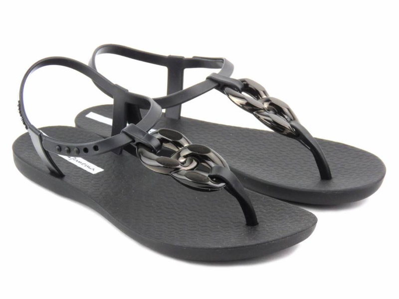 Sandały damskie z elastycznej gumy - Ipanema 83330, czarne