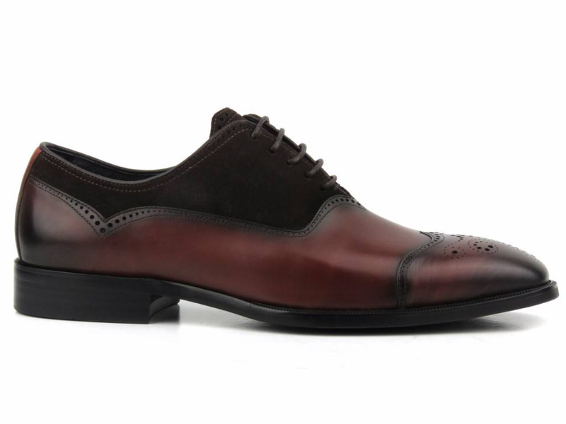 Eleganckie półbuty męskie, caponki - JOHN DOUBARE QA520-C3-F237, brązowe