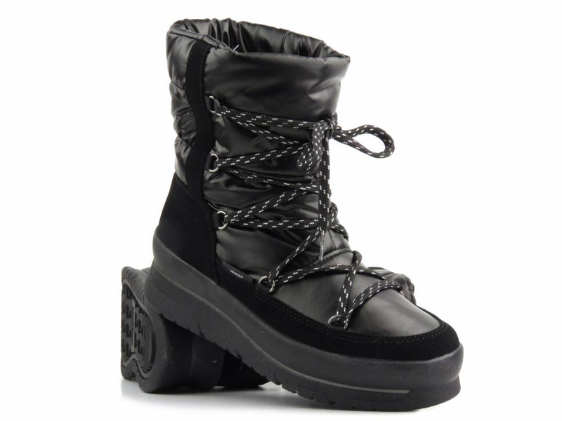 Śniegowce damskie, buty zimowe z membraną - VENEZIA 6171, czarne