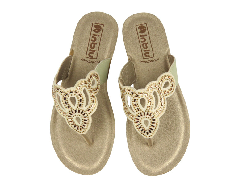 Eleganckie klapki damskie Inblu BA-52, złote