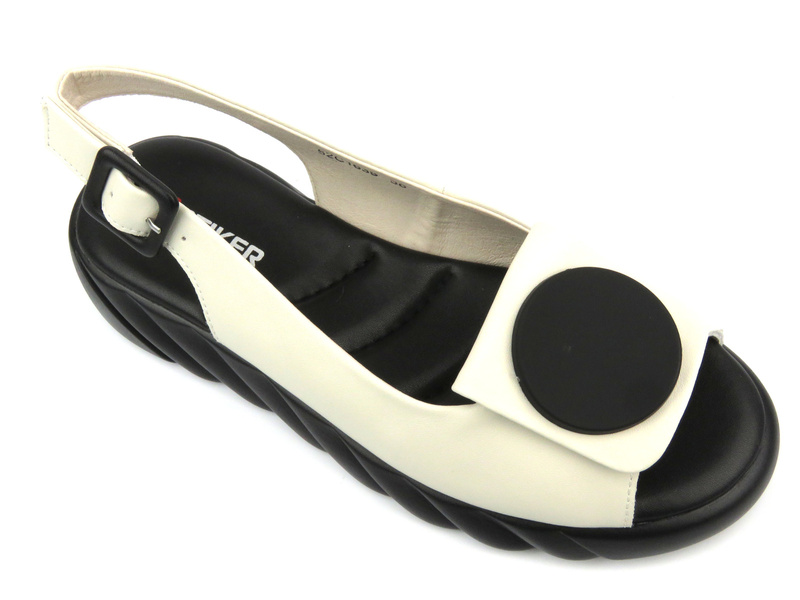 Sandały damskie na wygnej platformie - Artiker 52C1639, beżowe