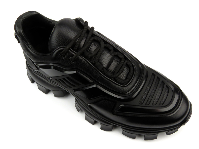 Sneakersy męskie na grubej podeszwie - JOHN DOUBARE QA758T-45L-A1256, czarne 