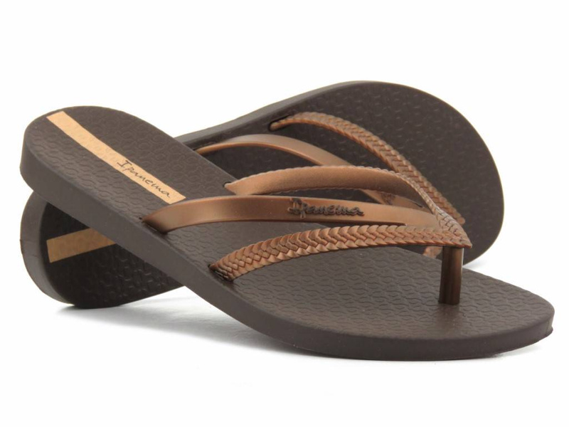 Japonki damskie basenowe - Ipanema 82067, brązowe