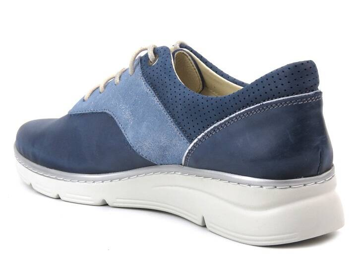 Półbuty damskie, sneakersy polskiej produkcji - HELIOS Komfort 396, granatowe