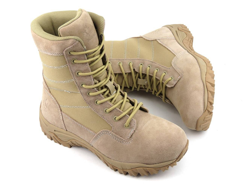 Wysokie trekkingi męskie z membraną WATERPROOF - VEMONT 9AT2045L, beżowe
