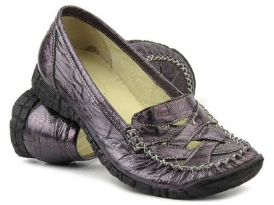 Mokasyny damskie - HELIOS Komfort 666, fioletowe