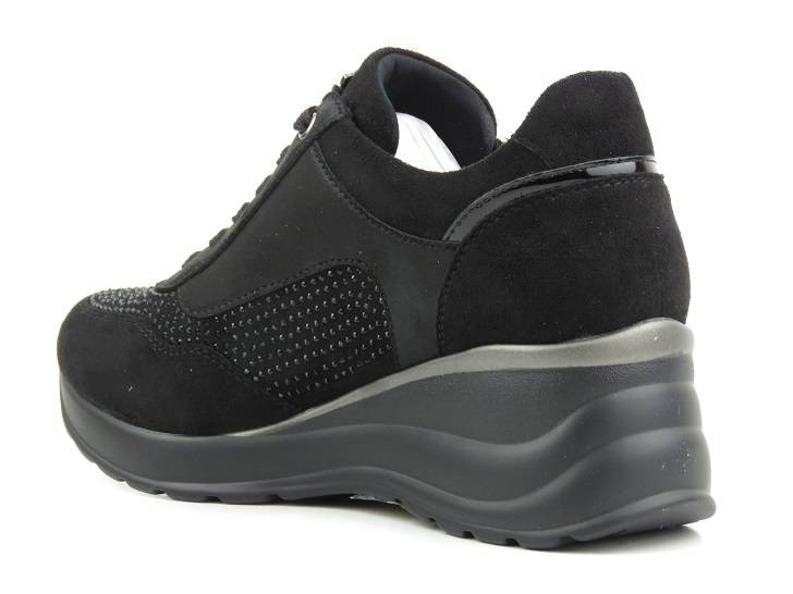 Sneakersy damskie na koturnie - INBLU IN001299, czarne