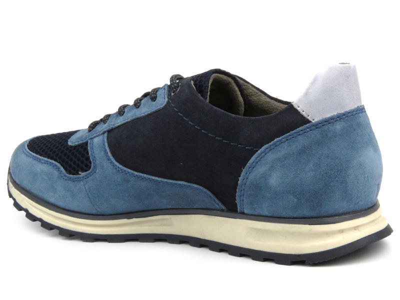 Sneakersy męskie ze skóry naturalnej - BUGATTI 332-A0211-1469, niebieskie