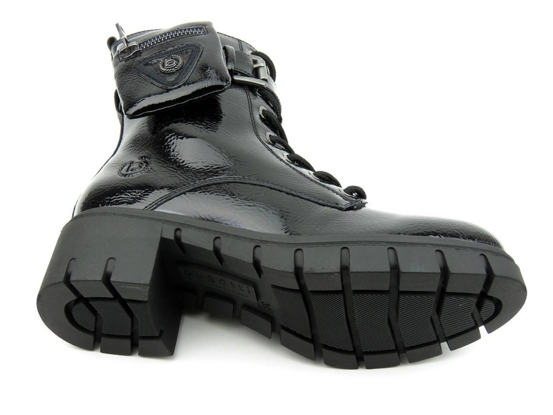 Botki damskie, trapery z efektowną saszetką - BUGATTI 431-A4T33-5700, czarne