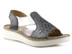 Skórzane sandały damskie wsuwane - Helios Komfort 109, szare
