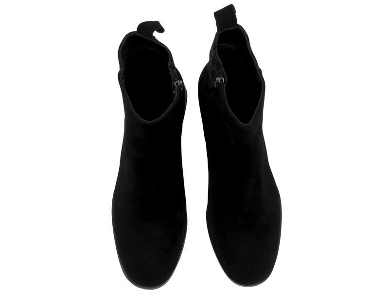 Ocieplane botki damskie zamszowe- S. Barski JC52-853, czarne