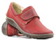 Wygodne półbuty damskie z zapięciem na rzep - HELIOS Komfort J-03, bordowe